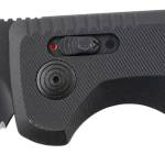 S.O.G SOG15380457 SOG-TAC Auto 3.43" Folding Tanto Part Serrated Black TiNi Cryo D2 Steel Blade Black Micro-Textured Anodized Aluminum Handle Includes Pocket Clip