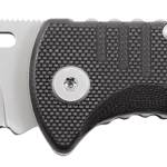 S.O.G SOGFF1001C Salute Mini 3.10" Folding Clip Point Plain Bead Blasted 8Cr13MoV SS Blade Black G10 Handle Includes Pocket Clip