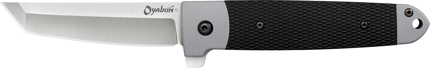 Cold Steel CS-26T Oyabun  3.50" Folding Plain 4034 Stainless Steel Blade/ Griv-Ex Black GRN w/TPR Inlay Handle