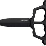 Cold Steel CS80NT3 Chaos Push Knife 5" Fixed Plain Black Matte Powder Coat SK-5 Steel Blade/ Black w/D-Guard Handle Griv-Ex w/Overmold Kray-Ex Handle Includes Belt Loop/Sheath