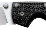 Cold Steel CS29AB Voyager Large 4" Folding Plain Drop Point Stone Washed AUS 10A Steel Blade/Black Textured Griv-Ex Handle