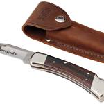 Hornady 99126 Buck 110 Folding Plain 420 Stainless Steel Blade Brown Macassar Ebony Dymondwood w Nickel Plated Bolsters Handle