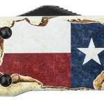 Templar Knife LZTX121 Premium Weighted Texan Large 3.55" OTF Dagger Plain Black Oxide Stonewashed D2 Steel Blade, 5.25" Red/White/Blue w/"The LONE STAR State" Aluminum Zinc Alloy Handle