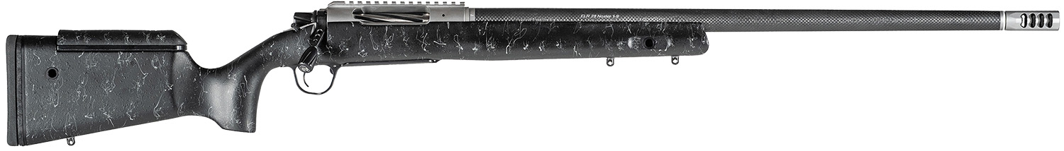 Christensen Arms 8010700200 ELR  300 PRC 3+1 26" Target Profile Carbon Fiber Barrel, Black Nitride Finish, Black with Gray Webbing Stock