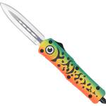 CobraTec Knives MFLGNFS3DAGNS FS-3 Fishing Lure Medium 3" OTF Dagger Plain Satin D2 Steel Blade, 4.50" Green Fishing Lure Aluminum Cerakoted Handle