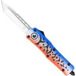 CobraTec Knives MFLBLUFS3TNS FS-3 Fishing Lure Medium 3" OTF Tanto Plain Satin D2 Steel Blade, 4.50" Blue Fishing Lure Aluminum Cerakoted Handle
