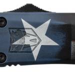 CobraTec Knives MCTXFS3TNS FS-3 Texas Flag Medium 3" OTF Tanto Plain Satin D2 Steel Blade, 5" Texas Flag Aluminum Cerakoted Handle