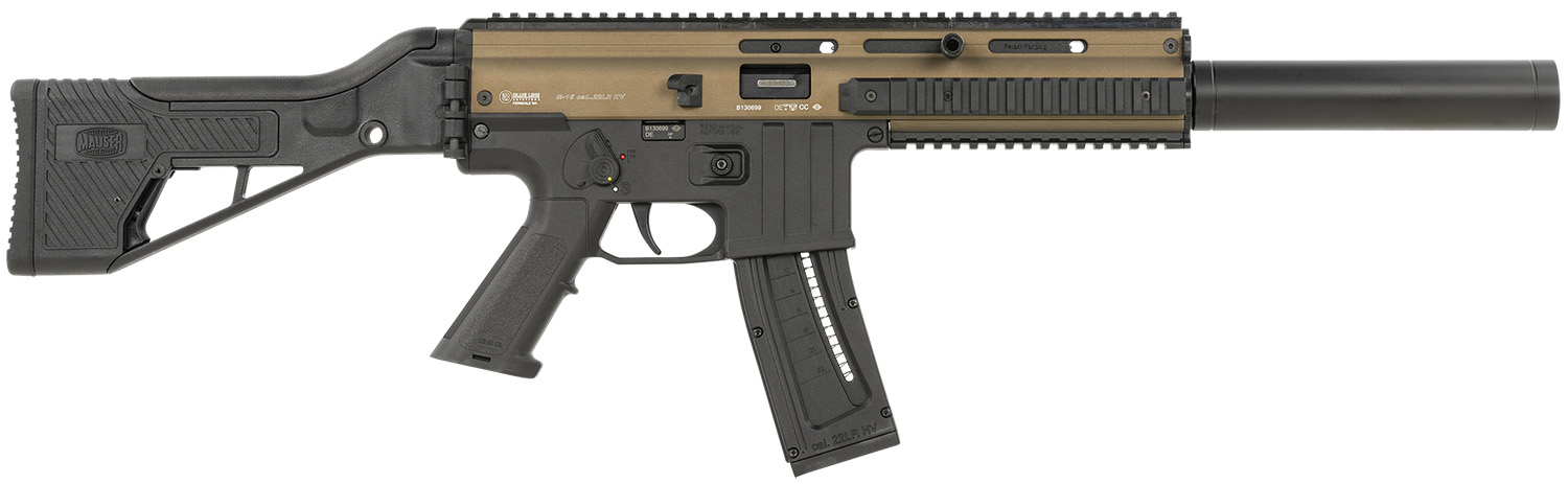 Mauser Rimfire 4150025 M-15 SD 22 LR 22+1 16.50" Barrel , Steel Receiver w/Bronze Finish, Flip Up Front & Rear Sights, Side Folding Stock w/Adjustable Cheekrest, Manual Thumb Safety