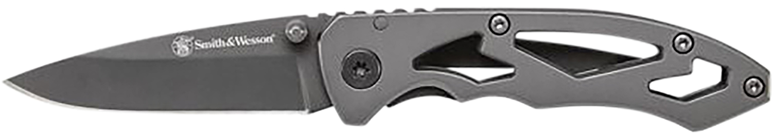 Smith & Wesson Knives CK400CP Skeletonized  2.20" Folding Drop Point Plain Stainless Steel Blade 3.20" Handle Includes Pocket Clip
