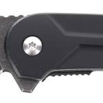 Schrade 1159329 Reckon  3.25" Folding Drop Point Plain Dark Stonewash D2 Steel Blade 4.40" Black Aluminum Handle