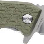 Schrade 1159317 Tenacity  Folding Modified Drop Point Part Serrated Satin AUS-10A SS Blade, Green Aluminum Handle