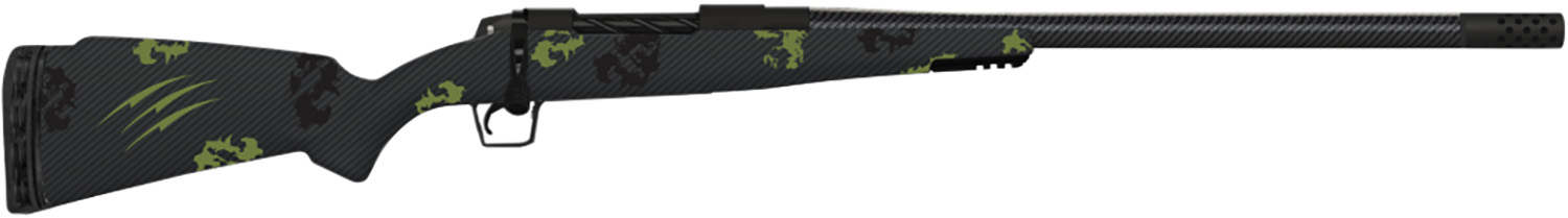 Fierce Firearms ROG300PRC24BF Carbon Rogue  Full Size 300 PRC 3+1 24" Carbon Fiber Hand Lapped/Match Grade Threaded Barrel, Black Cerakote Steel Receiver, Forest Camo Fierce Rogue Carbon Fiber Stock