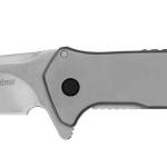 Kershaw  Outcome  2.80" Folding Clip Point Plain Stonewashed 8Cr13MoV SS Blade/Bead Blasted Stainless Steel Handle Includes Pocket Clip