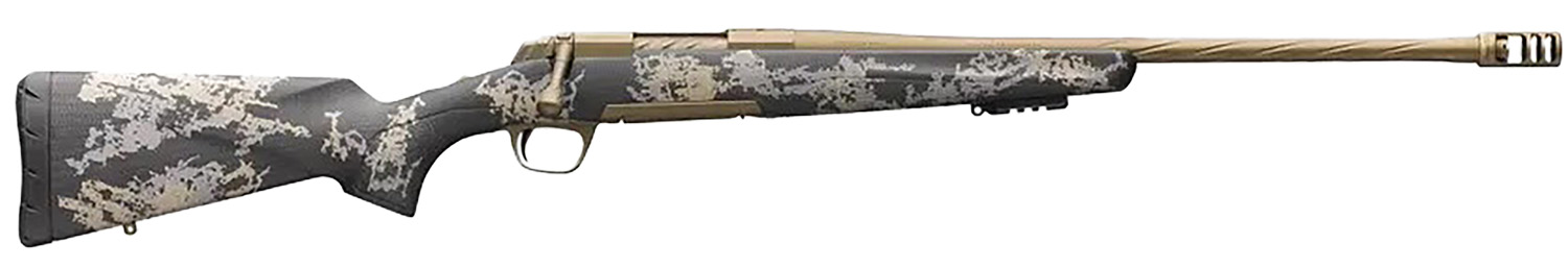 Browning 035582298 X-Bolt Mountain Pro Burnt Bronze SPR 7mm PRC 4+1 20" Fluted, Burnt Bronze Cerakote Barrel/Rec, Carbon Fiber Stock With Accent Graphics, Recoil Hawg Muzzle Brake