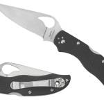 Spyderco BY01GPS2 Harrier 2  3.39" Folding Drop Point Part Serrated Stonewashed 8Cr13MoV SS Blade, Black Textured G10 Handle, Includes Pocket Clip