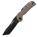 Cold Steel CSFL30DPLTBFZ Engage 3" Folding Tanto Plain Black PVD Stonewashed 4116 SS Blade/4.11" Flat Dark Earth GFN Handle Includes Belt Clip