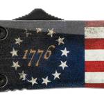 Templar Knife SBRF431 Gen II Betsy Ross Flag Small 2.75" OTF Dagger Part Serrated 440C SS Blade, 4.25" Betsy Ross Flag Aluminum Handle, Glass Breaker