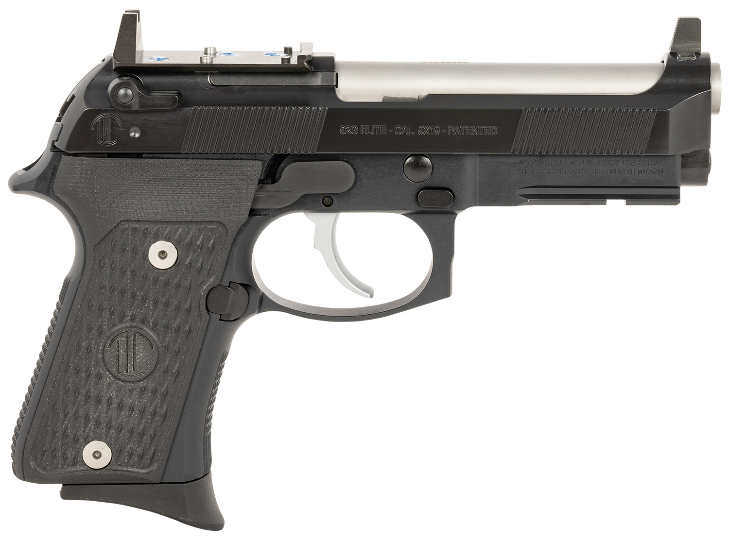 Langdon Tactical Tech LTT92CTJRR Beretta 92 Elite Compact 9mm Luger 15+1 4.25" Stainless Target Crown Steel Barrel, Black Optic Cut/Serrated Steel Slide, Black Black VZ G10 Grip