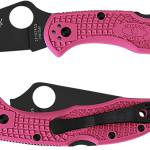Spyderco C11FPPNS30VBK Delica 4 Lightweight 2.90" Folding Plain Black TiCN CPM S30V SS Blade/Pink Textured w/Black Accents FRN Handle Includes Pocket Clip