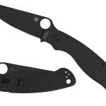 Spyderco C36GPBK2 Military 2  4" Folding Plain Black DLC CPM S30V SS Blade/ Black Textured G10 Handle Includes Pocket Clip