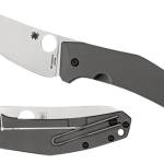 Spyderco C211TIP SpydieChef Salt 3.32" Folding Plain LC200N Blade Satin Titanium Handle Includes Pocket Clip