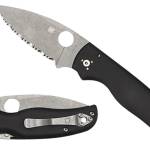 Spyderco C229GP Shaman  3.58" Folding Plain Stonewashed CPM S30V SS Blade/Black Textured G10 Handle Includes Pocket Clip