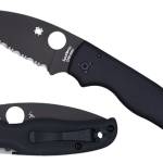 Spyderco C229GSBK Shaman  3.58" Folding Serrated Black DLC CPM S30V SS Blade/Black Textured G10 Handle Includes Pocket Clip
