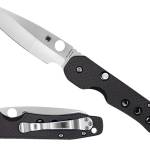 Spyderco C240CFP Smock  3.39" Folding Plain Stonewashed CPM S30V SS Blade/Black Textured Carbon Fiber/G10 Handle