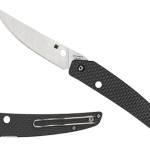 Spyderco C242CFP Ikuchi  3.26" Folding Plain CPM S30V SS Blade/Black Textured Carbon Fiber/G10 Handle Includes Pocket Clip