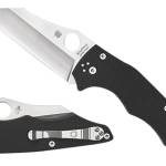 Spyderco C253GP YoJumbo  3.98" Folding Wharncliffe Plain Stonewashed CPM S30V SS Blade/ Black Textured G10 Handle Includes Pocket Clip