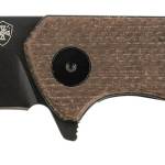 Templar Knife PFMBN321 Paladin  3.27" Folding Drop Point Plain Black Powder Coated D2 Steel Blade, 4.40" Brown Micarta Handle