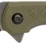 Browning 3220507 Branded Rock  EDC 3" Folding Tanto Plain Black Stonewashed 7Cr17MoV SS Blade OD Green, G10 Handle