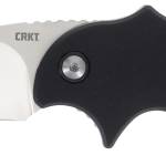 CRKT 7930 Orca  Compact 1.79" Folding Plain Satin D2 Steel Blade, Black GRN Handle