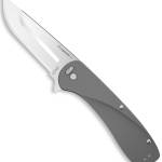 Outdoor Edge VX130A Razor VX1 EDC 3" Folding Plain Satin 420J2 SS Blade, Gray Anodized Aluminum Handle