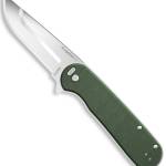 Outdoor Edge VX330B Razor VX3 EDC 3" Folding Drop Point Plain Satin 420J2 SS Blade, Green Micarta Handle