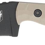 CobraTec Knives CTKPTAN KingPin  EDC 4" Fixed Drop Point Plain Black Powder Coated D2 Steel Blade, 4" Tan Textured G10 Scales Handle