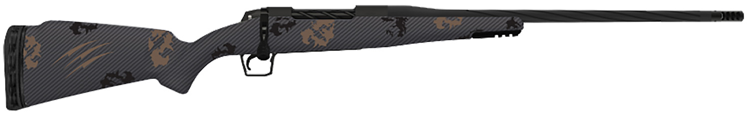 Fierce Firearms TWROG300WIN22BT Twisted Rogue Mini 300 Win Armour Lube Black Steel Threaded Barrel, Drilled & Tapped Steel Receiver, LR Negative Comb Trophy Camo Carbon Fiber Stock