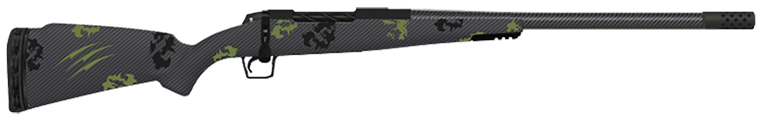 Fierce Firearms TWTROG308WIN20BF Twisted TI Rogue 308 Win 20" Black Cerakote Steel Threaded Barrel, Drilled & Tapped Titanium Receiver, LR Negative Comb Forest Camo Carbon Fiber Stock