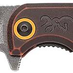 Browning 003220581 Buckmark  EDC Slim 3.13" Folding Drop Point Plain Black Stonewashed D2 Steel Blade, Bronze Stonewashed Polymer Handle