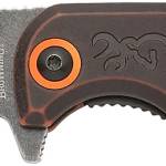 Browning 3220581B Buckmark  EDC Slim 3.13" Folding Drop Point Plain Black Stonewashed D2 Steel Blade, Bronze Stonewashed Polymer Handle, Box Packaging