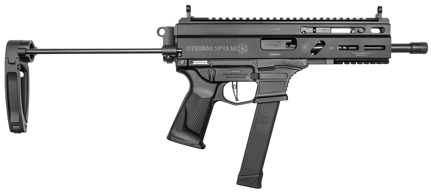 Grand Power 810091152867 Stribog SP9A3G 9mm Luger 8" Black PDW Tailhook Brace
