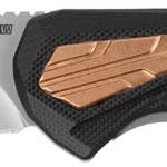 Kershaw 2076 Strata 4" Folding Cleaver Plain Stonewashed D2 Steel Blade, Bead Blasted SS/Black G10 Handle w/Copper Insert
