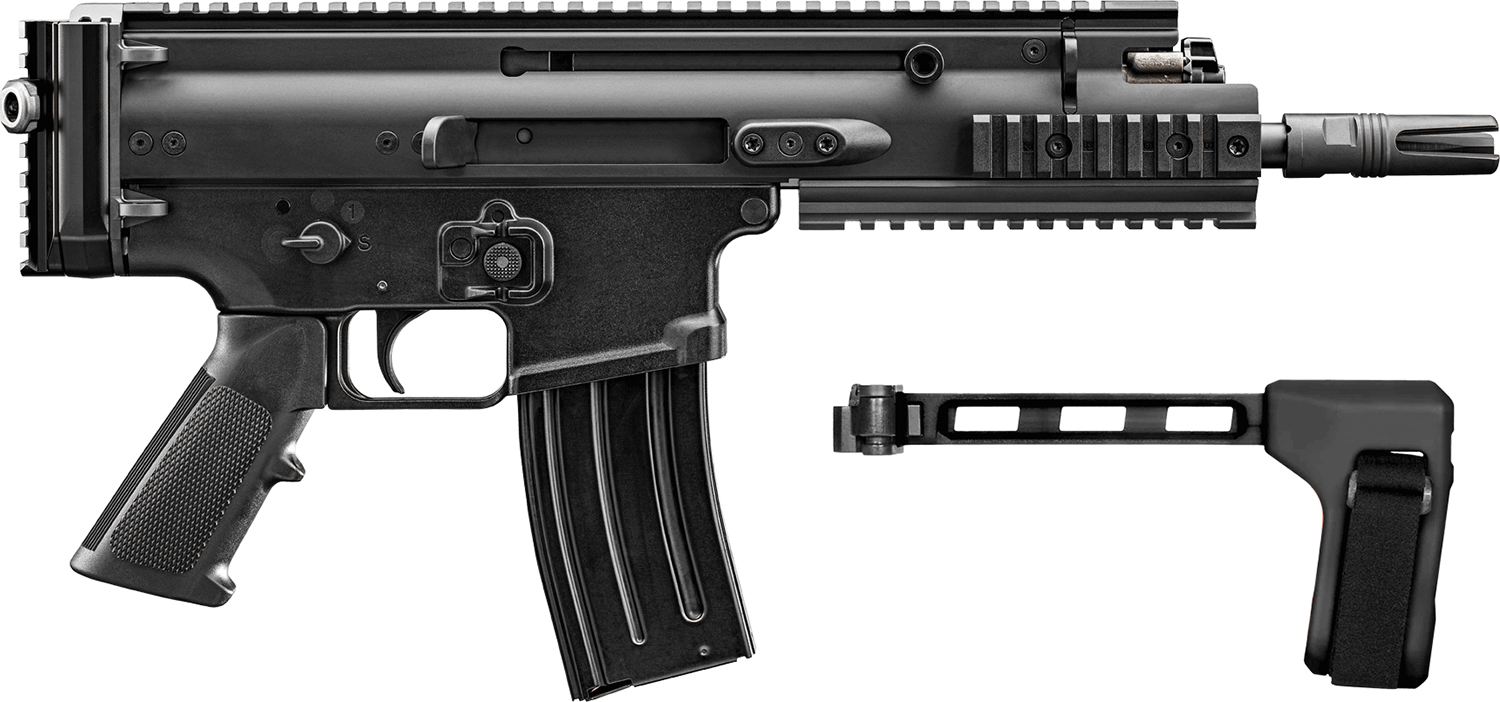 FN 38101884 SCAR 15P 5.56x45mm 10+1 7.50" Black Black Anodized Picatinny Rail Aluminum Receiver SB Tactical Brace
