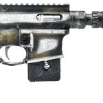 Battle Arms Development BAD-SOLO-BLASTER Solo Blaster  22 LR 10+1 5.38" Silver Optic Ready Slide, 3-Tone Battle Worn Frame, Wood Grip, Custom Muzzle Device