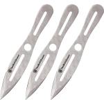 Smith & Wesson Knives SWTK10CP Bullseye Throwing Knives 5" Fixed Dual Edge Spear Point Plain 2Cr13MoV SS Blade, Stainless Steel Handle, Includes Sheath Set of 3, 10" OAL