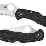 Spyderco C11SBK Delica 4  2.88" Folding Drop Point Serrated VG-10 SS Blade/Black  Textured FRN Handle Includes Pocket Clip