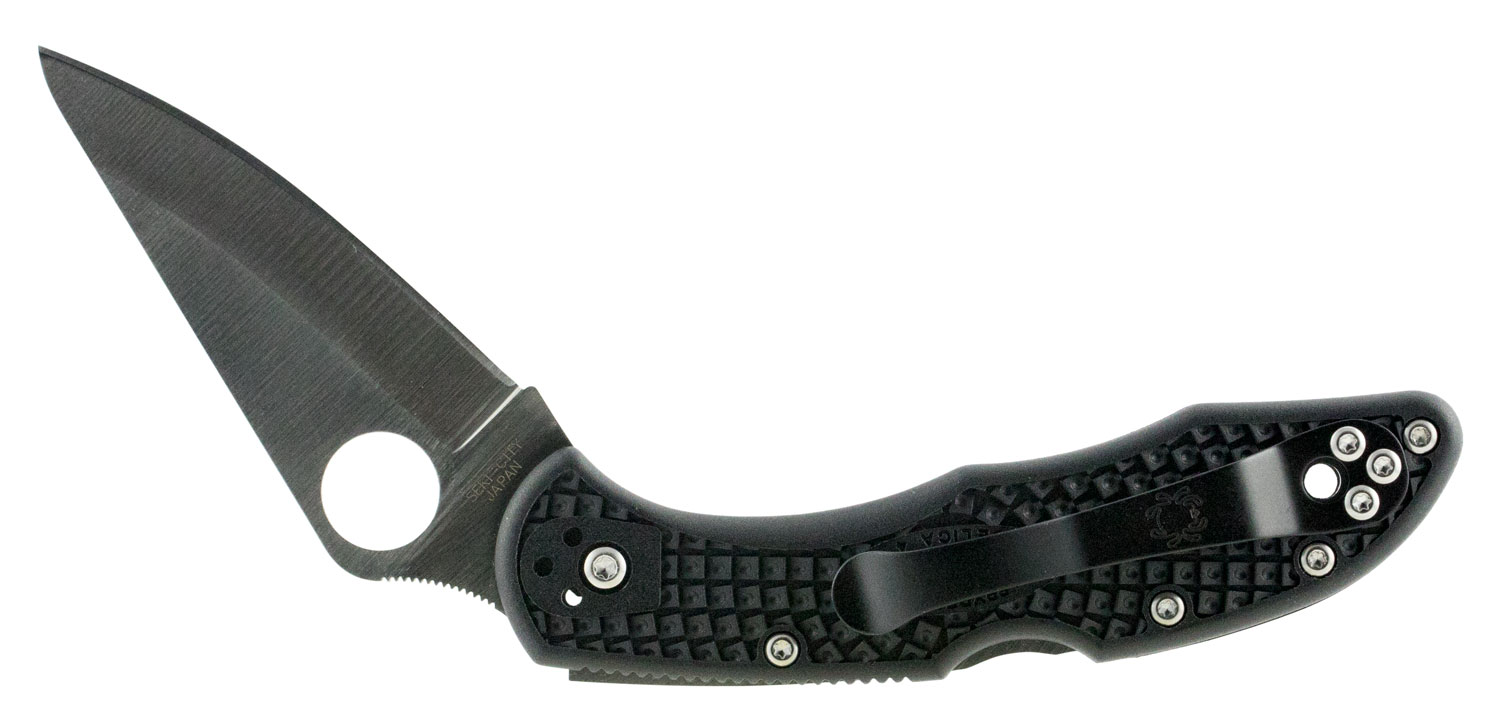 Spyderco C11PBK Delica 4  2.88" Folding Drop Point Plain VG-10 SS Blade/Black  Textured FRN Handle Includes Pocket Clip