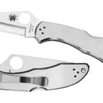 Spyderco C11P Delica 4  2.95" Folding Drop Point Plain VG-10 SS Blade/ Stainless Steel Handle Includes Pocket Clip