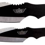 Uzi Accessories UZKTRW002 Throwing Knives  Fixed Spear Point Plain Black Stainless Steel Blade Black Stainless Steel Handle Includes