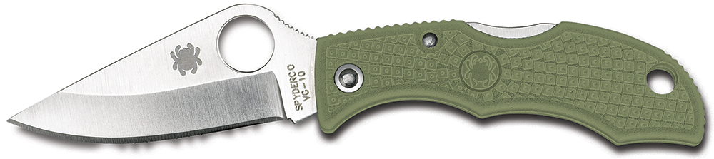 Spyderco LFGP3 Ladybug 3  1.94" Folding Clip Point Plain VG-10 SS Blade Foliage Green FRN Handle